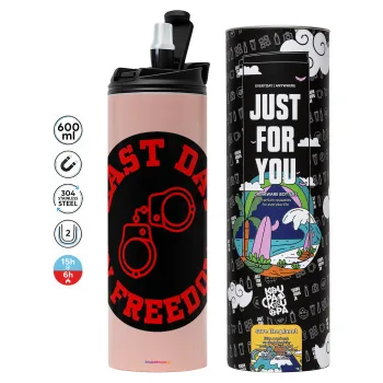 Last day in freedom, Tumbler stainless steel PINK 600ml