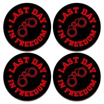 Last day in freedom, ΣΕΤ x4 Σουβέρ ξύλινα στρογγυλά plywood (9cm)