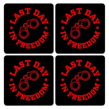 Last day in freedom, ΣΕΤ x4 Σουβέρ ξύλινα τετράγωνα plywood (9cm)