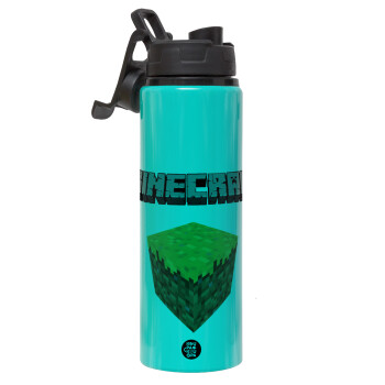 Minecraft dirt, Metallic water bottle with safety lid, 850ml aluminum
