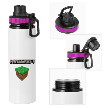 Minecraft dirt, Metallic water bottle with safety lid, 850ml aluminum