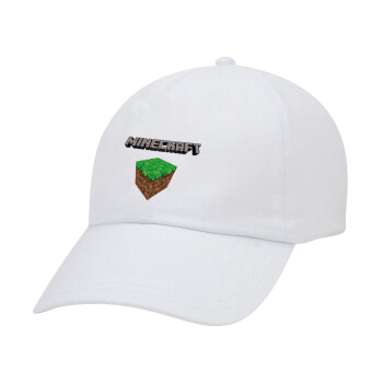 Minecraft dirt, Καπέλο Baseball Λευκό (5-φύλλο, unisex)