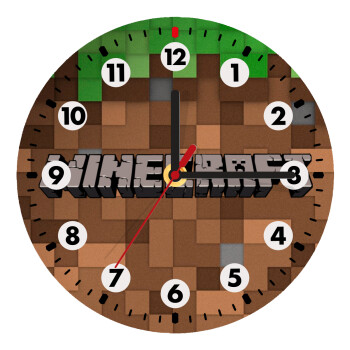 Minecraft dirt, Wooden wall clock (20cm)