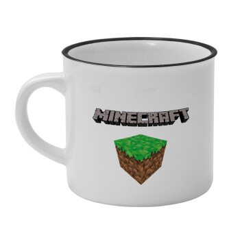 Minecraft dirt, Κούπα κεραμική vintage Λευκή/Μαύρη 230ml