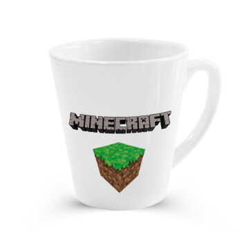 Minecraft dirt, Κούπα κωνική Latte Λευκή, κεραμική, 300ml