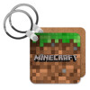 Minecraft dirt, Μπρελόκ Ξύλινο τετράγωνο MDF