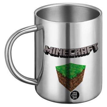 Minecraft dirt, Ανοξείδωτη Μεταλλική Κούπα 450ml - Διπλού Τοιχώματος