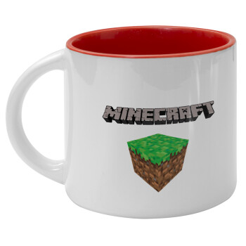 Minecraft dirt, Κούπα κεραμική 400ml Λευκή/Κόκκινη