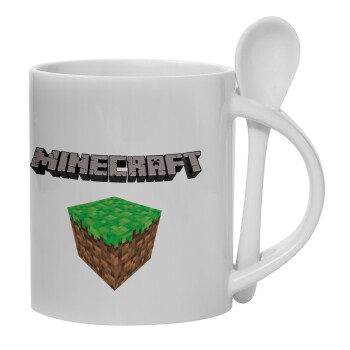 Minecraft dirt, Κούπα, κεραμική με κουταλάκι, 330ml (1 τεμάχιο)
