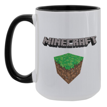 Minecraft dirt, Κούπα Mega 15oz, κεραμική Μαύρη, 450ml