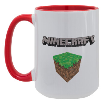 Minecraft dirt, Κούπα Mega 15oz, κεραμική Κόκκινη, 450ml