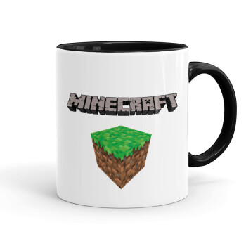 Minecraft dirt, Mug colored black, ceramic, 330ml
