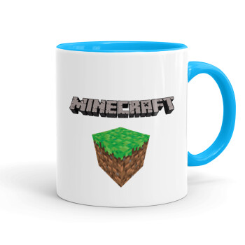 Minecraft dirt, Κούπα χρωματιστή γαλάζια, κεραμική, 330ml