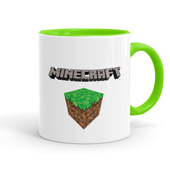 Minecraft dirt, Mug colored light green, ceramic, 330ml