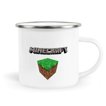 Minecraft dirt, Metallic enamel cup white 360ml