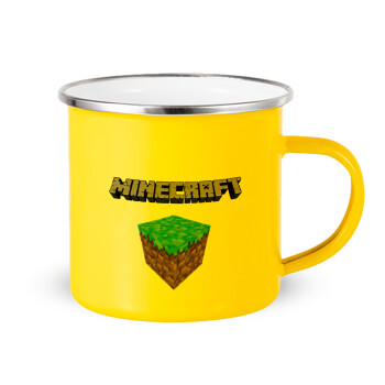 Minecraft dirt, Yellow Enamel Metallic Cup 360ml