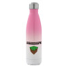 Μεταλλικό παγούρι θερμός Ροζ/Λευκό (Stainless steel), διπλού τοιχώματος, 500ml