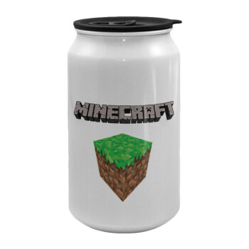 Minecraft dirt, Κούπα ταξιδιού μεταλλική με καπάκι (tin-can) 500ml