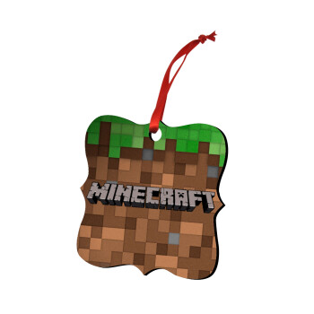 Minecraft dirt, Christmas ornament polygon wooden 7.5cm