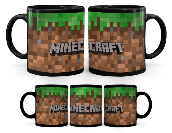 Minecraft dirt — Mug black, ceramic, 330ml