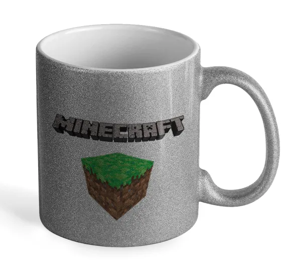 Minecraft dirt — Glitter Ασημένια
