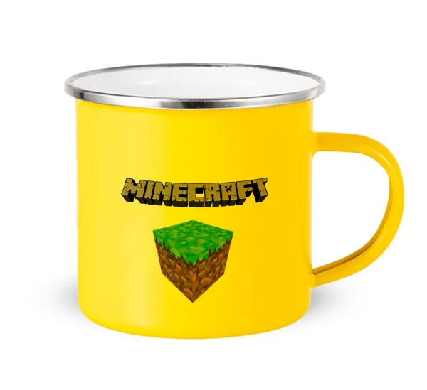 Minecraft dirt — Yellow Enamel Metallic Cup 360ml