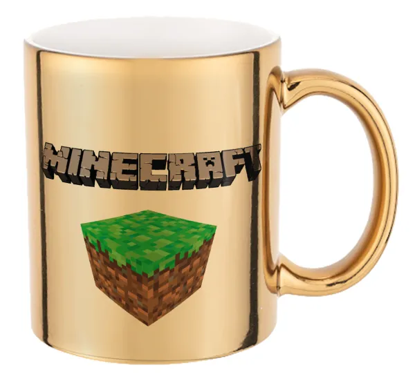 Minecraft dirt — Mug ceramic, gold mirror, 330ml