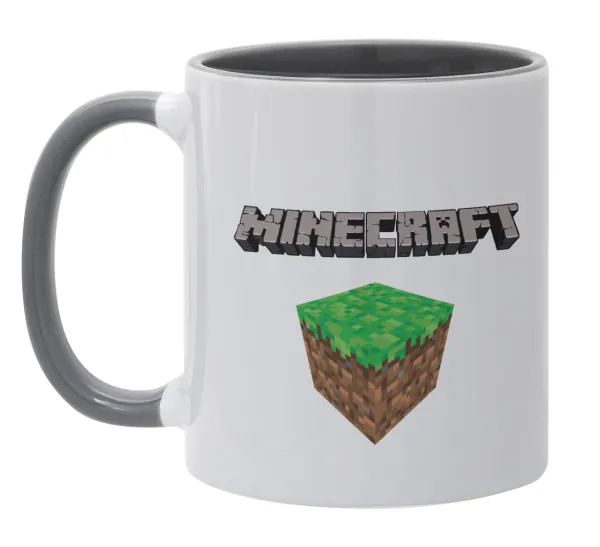 Minecraft dirt — Κούπα χρωματιστή γκρι, κεραμική, 330ml