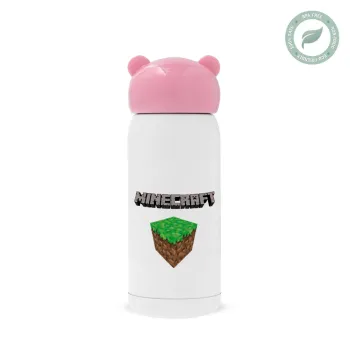 Minecraft dirt, Ροζ ανοξείδωτο παγούρι θερμό (Stainless steel), 320ml