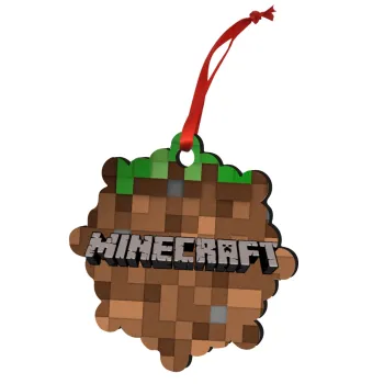 Minecraft dirt, Christmas ornament snowflake wooden 7.5cm