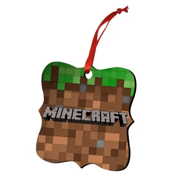 Minecraft dirt, Στολίδι Χριστουγεννιάτικο στολίδι polygon ξύλινο 7.5cm