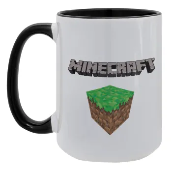 Minecraft dirt, Κούπα Mega 15oz, κεραμική Μαύρη, 450ml