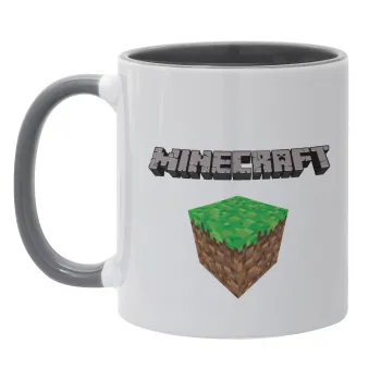 Minecraft dirt, Κούπα χρωματιστή γκρι, κεραμική, 330ml