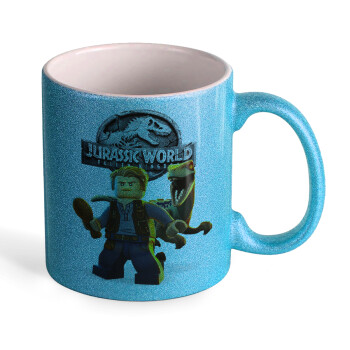 Jurassic world, Κούπα Σιέλ Glitter που γυαλίζει, κεραμική, 330ml