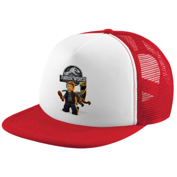 Jurassic world, Καπέλο παιδικό Soft Trucker με Δίχτυ Red/White 