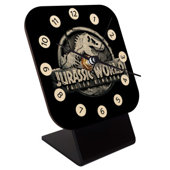 Jurassic world, Quartz Table clock in natural wood (10cm)