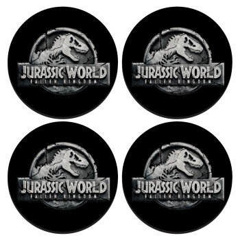 Jurassic world, ΣΕΤ 4 Σουβέρ ξύλινα στρογγυλά (9cm)