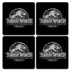 Jurassic world, ΣΕΤ 4 Σουβέρ ξύλινα τετράγωνα (9cm)