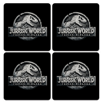 Jurassic world, ΣΕΤ 4 Σουβέρ ξύλινα τετράγωνα (9cm)