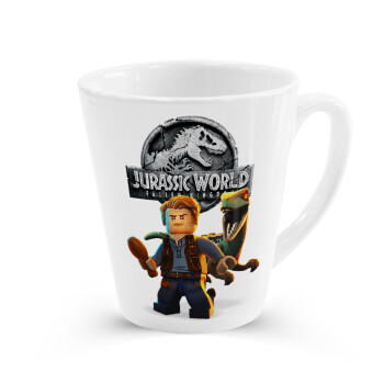 Jurassic world, Κούπα κωνική Latte Λευκή, κεραμική, 300ml