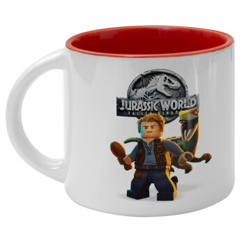 Jurassic world, Κούπα κεραμική 400ml Λευκή/Κόκκινη