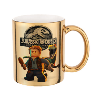 Jurassic world, Mug ceramic, gold mirror, 330ml