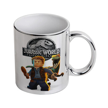 Jurassic world, Mug ceramic, silver mirror, 330ml