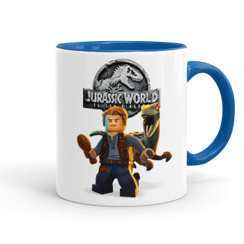 Jurassic world, Mug colored blue, ceramic, 330ml