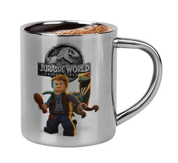 Jurassic world — Κουπάκι μεταλλικό διπλού τοιχώματος για espresso (220ml)