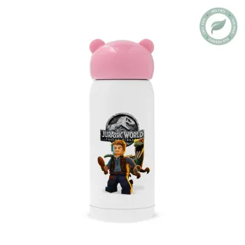 Jurassic world, Ροζ ανοξείδωτο παγούρι θερμό (Stainless steel), 320ml