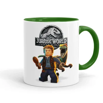 Jurassic world, Mug colored green, ceramic, 330ml