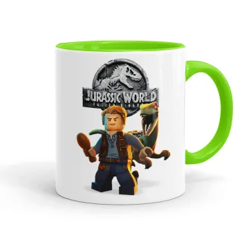 Jurassic world, Mug colored light green, ceramic, 330ml