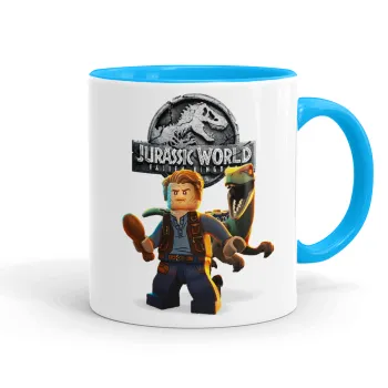 Jurassic world, Mug colored light blue, ceramic, 330ml