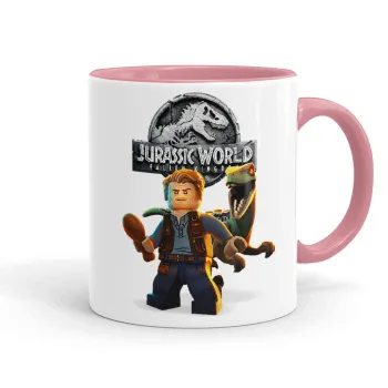 Jurassic world, Mug colored pink, ceramic, 330ml